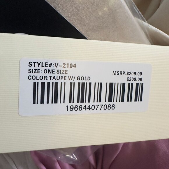 Valentino Orlandi Taupe and Gold Leather Handbag - Picture 6 of 6